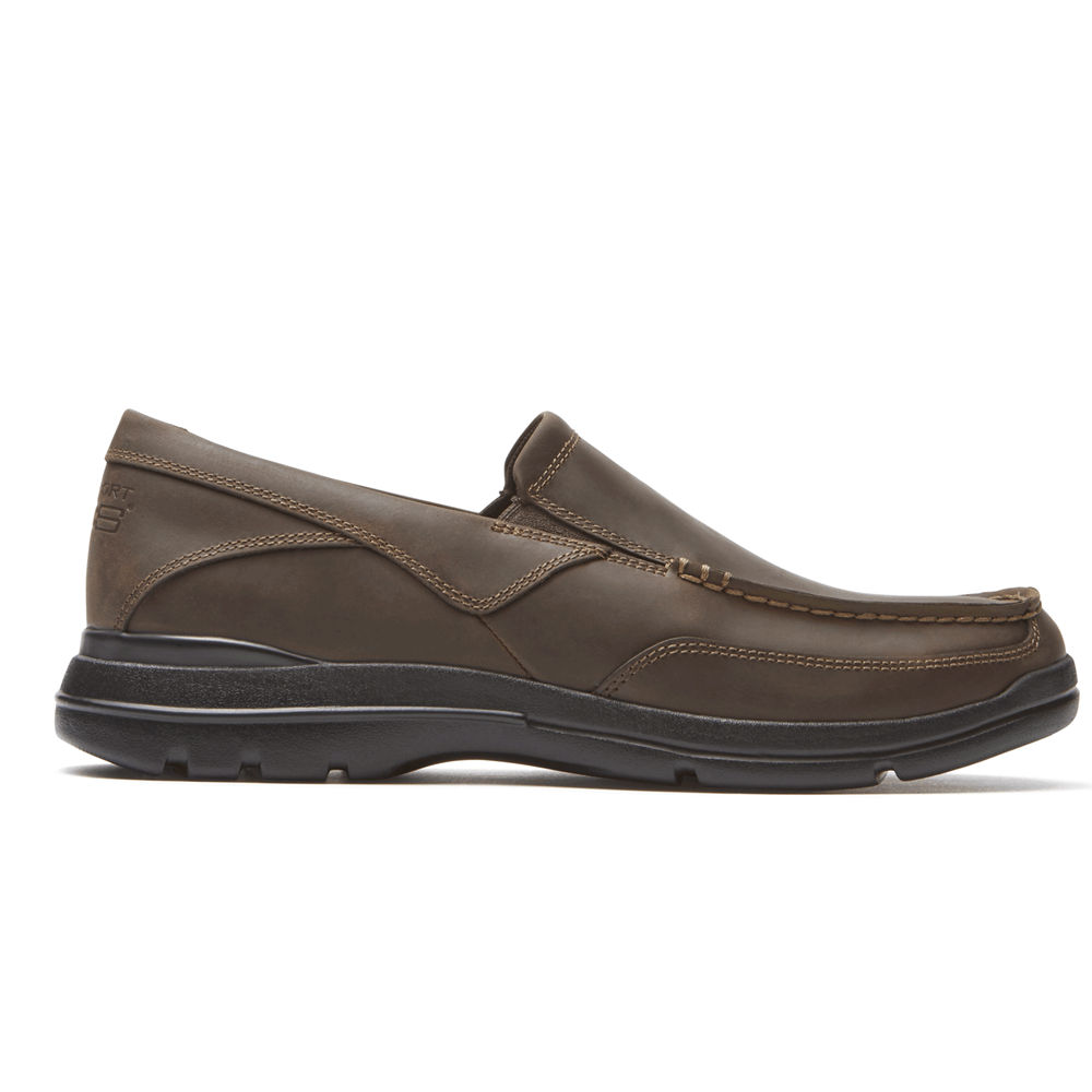 Rockport Singapore Mens Slip-On - Junction Point Dark Brown - MD2084695